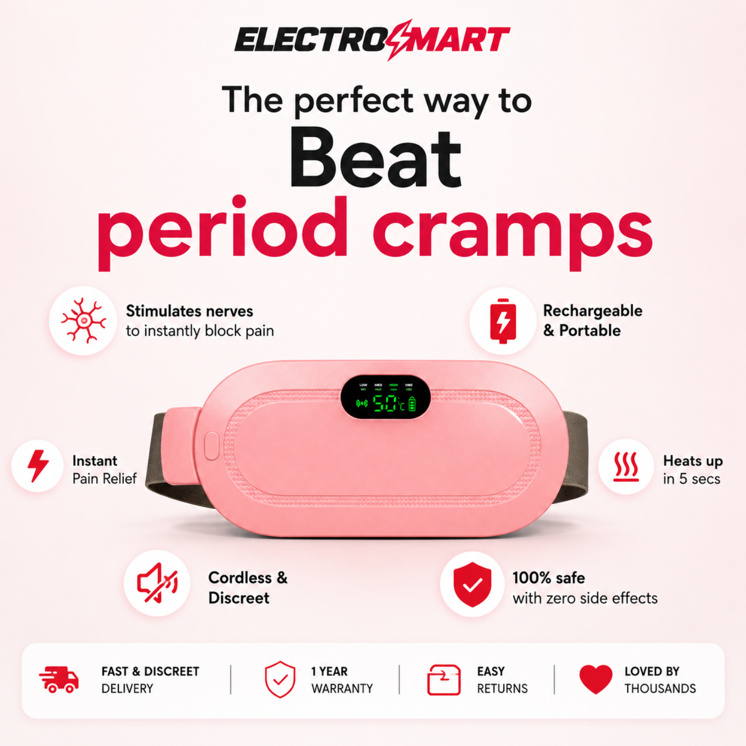 Period Pain Relief Heating & cramp Massage Belt